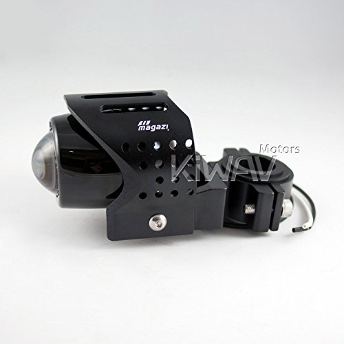 KiWAV Magazi Luz Antiniebla Redonda Lente Azul Haz Ámbar Carcasa CNC Negra 1 pieza + Kit de Cableado WK-003 miniatura 6