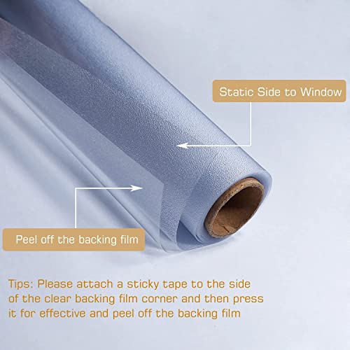 Image of SUNBIRD Privacy Window Film,Frosted Glass Window Film Static Cling Non-Adhesive UV Blocking Glass Window Sticker for Bathroom, Opaque Vinyl (24 by 240 Inch, Pure Frosted)