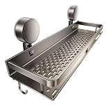 Organizador de ducha con ventosa, estante de ducha sin taladro, organizador de ducha de aluminio a prueba de óxido