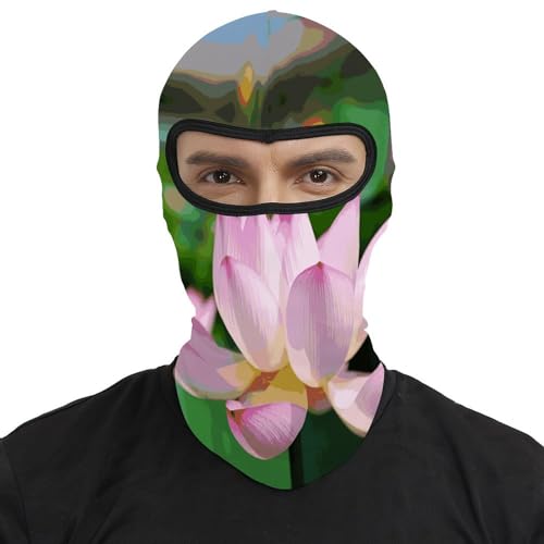 Pasamontaña térmico para hombre y mujer con estampado de loto, máscara facial para esquí, motocicleta y clima frío miniatura 2