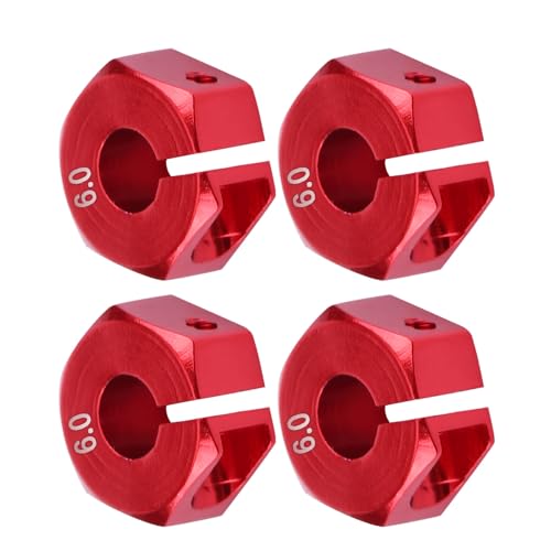 Dilwe Rad-Sechskant-Adapter, 12mm Universal-Rad-Sechskant-Adapter für HSP 1/10 RC Auto(6 mm / 0,24 Zoll- Rot)