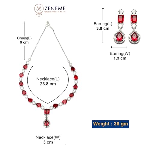 Rhodium-Plated Diamond Fashion Necklace Set