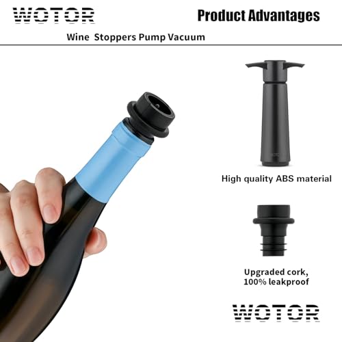 WOTOR Wine Stoppers Vacuum, Silicone Wine Saver & Preserver, Reusable Bottle Sealer, Keep Fresh (Black, 12 Pieces) - Image 2