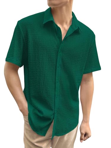 Image of GRECIILOOKS Men's Polycotton Shirt |Stylish Casual Regular Fit Shirts | Textured Half Sleeve | Slim Fit | Business & Meeting Ready (Available in Plus Size)