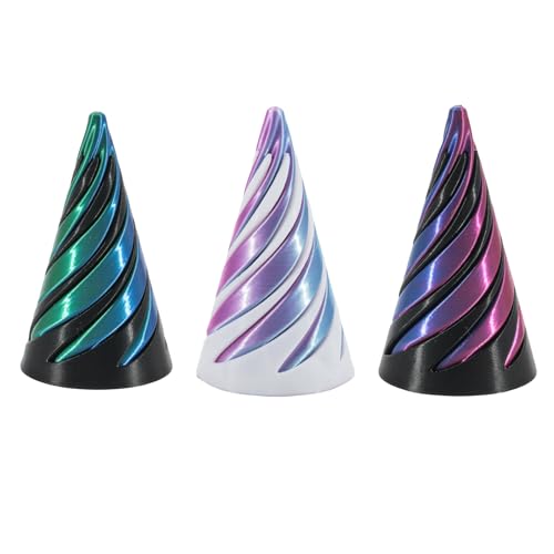 VARKAGE 3 Pcs Impossible Cone, Pyramid 3D Printed Spiral Cone Toy, Relief Anti Stress 3D Spirale, Desktop Dekorationen Spielzeug für Kinder und Erwachsene Geschenk