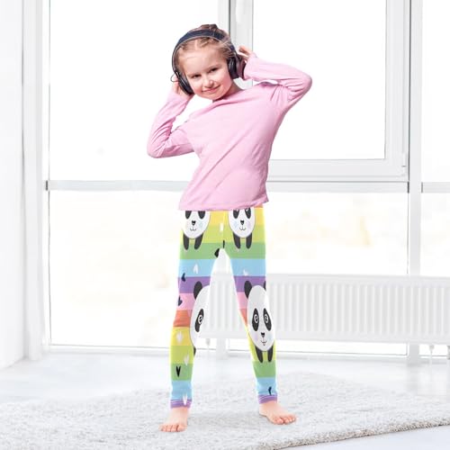 Toddler Girls Leggings Printed Yoga Pants Leggings Panda Rainbow Background for Kids4