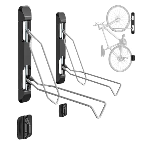 CZMYCBG Portabicicletas para Garaje y Uso en Interiores, Portabicicletas Plegable Ajustable, Montaje en Pared para Bicicletas de Montaña y Carretera(2pcs)