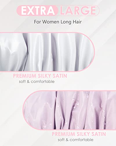 Aquior-Shower-Caps-Reusable-Shower-Cap-for-Women-Waterproof-Layer-Hair-Cap-Large-Size-for-All-Hair-Lengthsfor-Girls-Spa-Home-Salon-Use-Purple