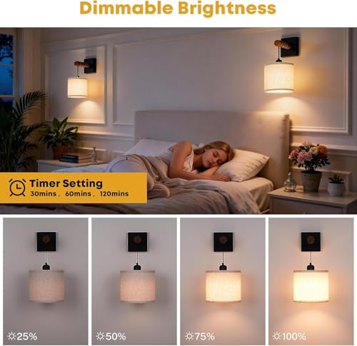 Image of Battery Operated Wall Sconces Set of 2, 8000mAh Rechargeable Sconce RGB 15 Colors Dimmable Wall Sconce Wireless Battery Powered Sconces Decor Wall Lights for Living Room Bedroom Black