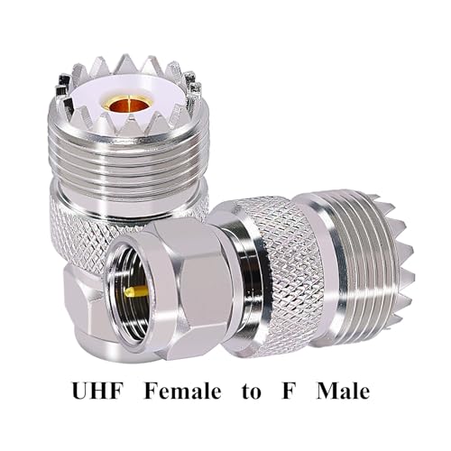 CNARIO adaptador UHF PL259 a F tipo coaxial 2 piezas miniatura 5