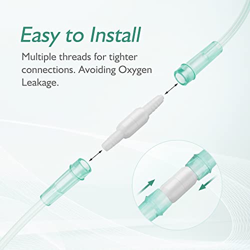 ANSNF Oxygen Tubing Connector, 360° Rotation Cannula Connector Oxygen Connector Avoid Tangles, Tubing Swivel Connector O2 Connector (White-10pack) - Image 5
