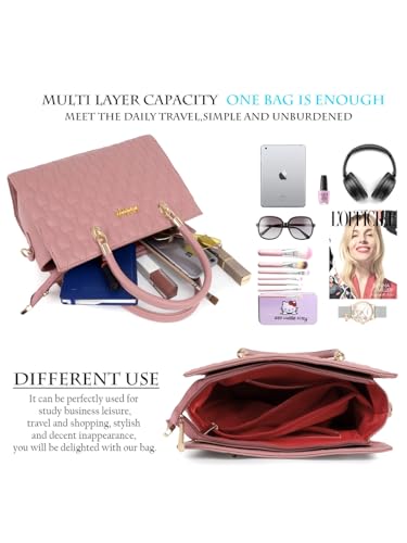 Image of LIKE STYLE Quilted PU Rexine Handbag with Detachable Sling Strap