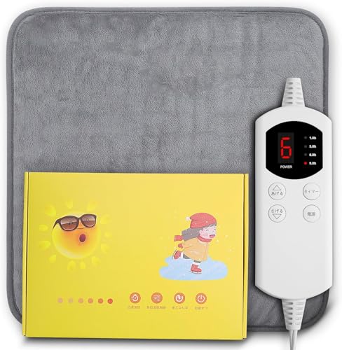Heating Pad Electric Seat Heated Pad for Back Pain Relief with 6 Temperature Levels and Setting Timers Function Chair Cushion for Back Neck Shoulder Belly Hot Heated Machine Washable Size 18 x 18
