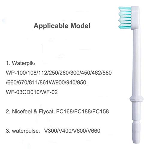 Replacement Standard Brush Heads Dental Water Jet Compatible with Waterpik Water Flossers (Like WP-100) and Other Brand Oral Irrigators 3-Pack