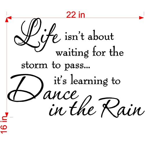 Life Isnt About Waiting For The Storm To Pass Its Learning To Dance In The Rain Vinyl Wall Decal Inspirational Quotes #TOP2