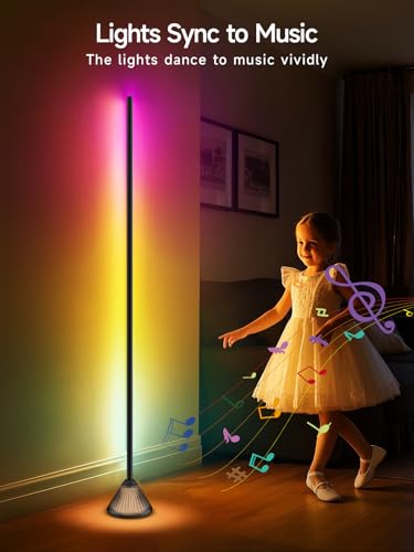 Corner Floor Lamp, Smart RGB LED Corner Lamp with App & Remote Control, Music Sync, Scene Modes, Modern Ambient Lighting Floor Lamp for Living Room, Bedroom, Gaming Room Decor - Image 5