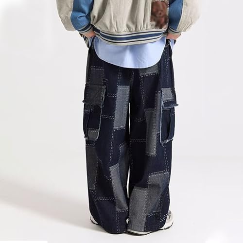 Men's Baggy Jeans Wide Leg Hip Hop Casual Streetwear Denim Pants Skater Loose Fit Trousers4