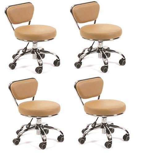 Set of 4 Nail Salon Pedicure Stool Pedicure Chair DAYTON CASHMERE Pneumatic, Adjustable