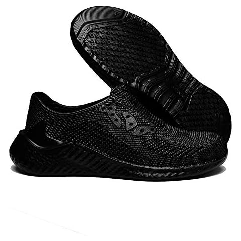 lozoye Professional Chef Clogs for Men Non Slip Oil Water Resistant Food Service Work Sneakers Comfort Casual Shoes (Numeric_7) Black Cover