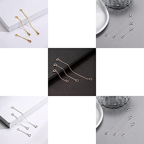 Image of Softones 12-18Pcs Ankle Bracelets Extenders-Extension for Womens Jewelry(1 2 3 Inch),with Lobster Clasp and O-Clasp from Gold Silver Rose Gold