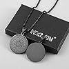 HZMAN Vintage Stainless Steel The Seal of The Seven Archangels Pendant Necklace Jewelry Gift 22+2" Chain (Black-1) #4