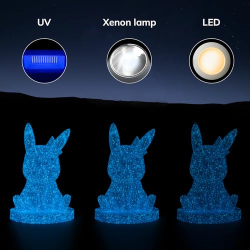Image of AMOLEN 3D PLA Printer Filament, 1.75mm Glow in The Dark Shiny Firefly Blue PLA Filament for 3D Printing, Best with UV Lamps, 1kg Spool (2.2lbs), Dimensional Accuracy + /- 0.02 mm, Fit Most 3D Printers
