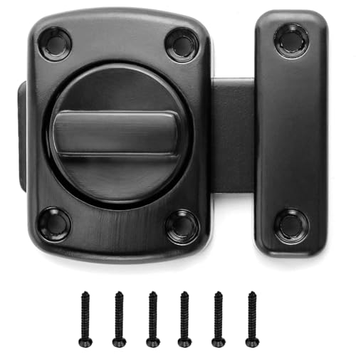 Door Lock Door Bolts for Internal Doors Door Latches for Bathroom Bedroom Cupboard Cabinet Window Barns Garage Pet Gate Loft Hatch Garden Office Kitchen Hotel Front Door Bolt for All Doors (Black)