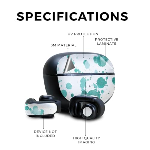 Image of Glossy Glitter Skin Compatible with Bose Ultra Open Earbuds - Teal Splatter - Premium 3M Vinyl Protective Wrap Decal Cover - Easy to Apply | Crafted in The USA by MightySkins