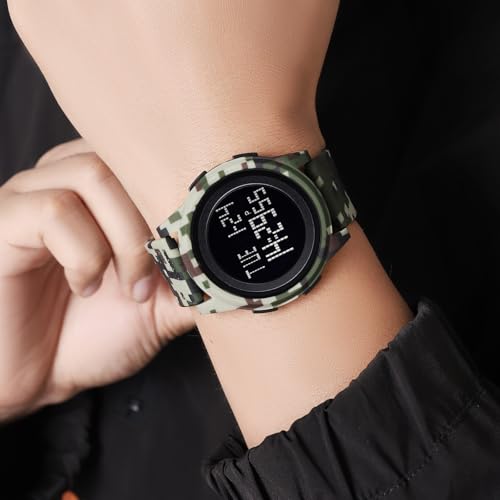 CARLIEN Multifunctional Student Watch Leisure Sports Watch Student Electronic Watch Time, Date, Alarm, Stopwatch, Luminous Display, 12/24 Hour Mode, TPU Strap2