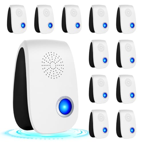 Image of Upgraded Ultrasonic Repellent, Indoor Pest Repellent, Electronic Plug in Pest Control for Roach, Ant, Rodent, Mouse, Bugs, Mosquito, Spider Repellent for House, Garage, Warehouse (12 Packs)