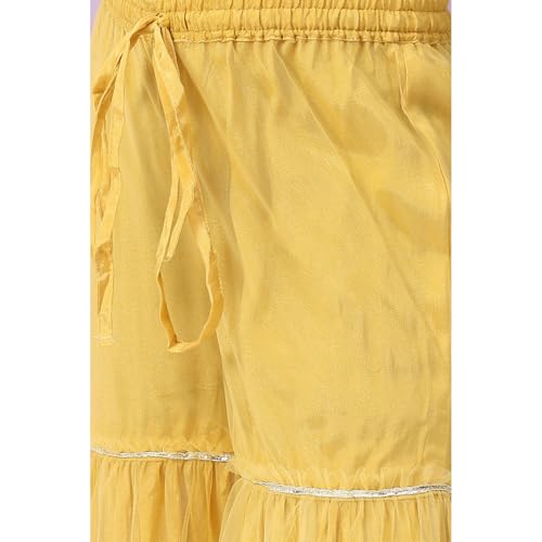 Image of BIBA Girl Viscose Peplum Embroidered Suit Set