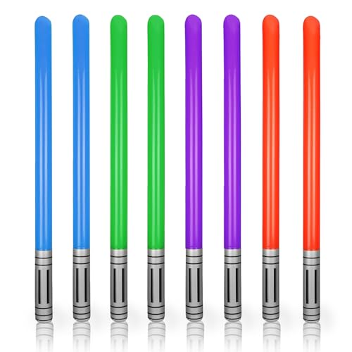 Lot de 8 ballons d'épée laser, pour enfants, épée au laser, gonflable, gonflable, saber d'épée de bâton, ballons gonflables, adaptés pour les enfants...