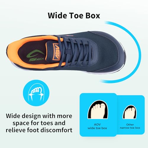 Wide Toe Box Shoes for Men Arch Support Walking Shoes Plantar Fasciitis Orthotic Tennis Sneakers2