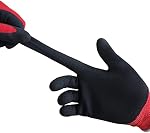 COOLJOB 6 Pairs Work Gloves, Rubber Coated Palm, Black & Red, Size M-XL | Breathable & Lightweight, for Gardening, Weeding, Landscaping, Lawn Yard Work