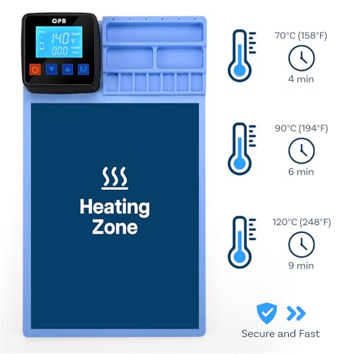 MMOBIEL LCD-Bildschirm-Heizkissen Smartphone und Tablet - LCD-Bildschirm-Trennplatte - 30 x 17 x 0,7cm