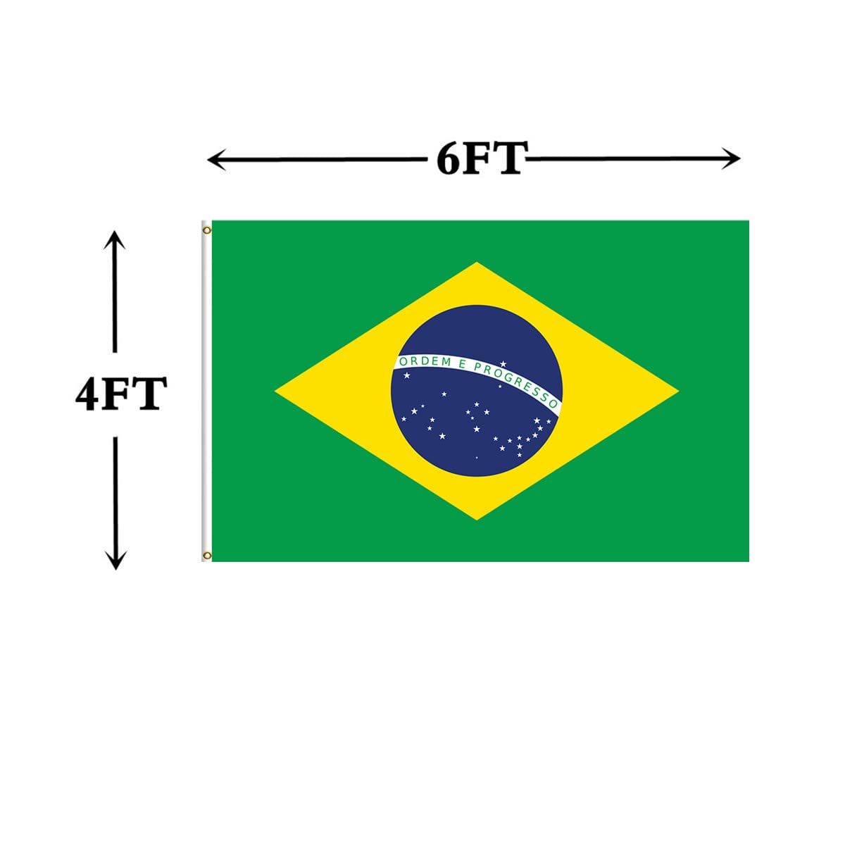 Amazon.com : ANCONINE Brazil Flag 4x6 FT,Brazilian National Flags