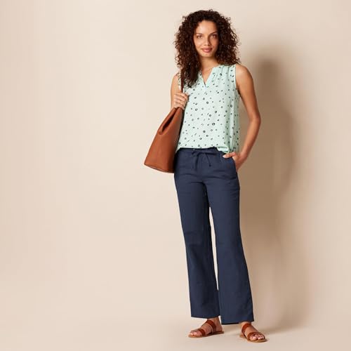 Image of Amazon Essentials Women's Linen Blend Drawstring Relaxed Fit Wide Leg Pants (Available in Plus Size)