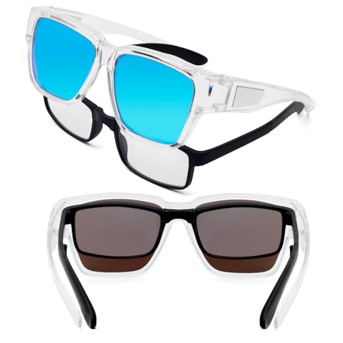 Image of Face Shadow Over Glasses Sunglasses for Men | Polarized Lightweight UV400 Unisex Fit Over Glasses