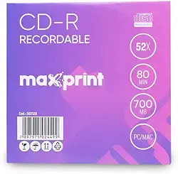 MÍDIA CD-R Gravável MAXPRINT 700 MB - 80 MIN - 52X - Envelope papel