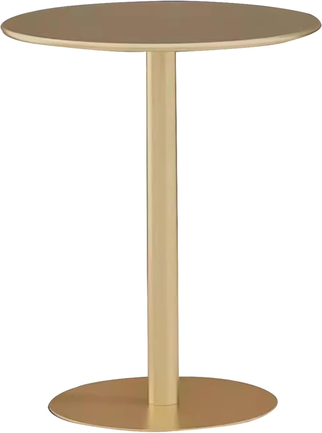 Bistro Table Modern High Counter Bar Table, Round Pub Dining Cocktail Table, Metal Tabletop & Stable Base, Sofa Side Table for Living Room, Kitchen, Restaurant - Gold