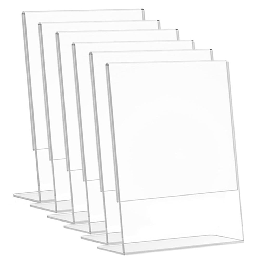 Espositore da Tavolo in Plastica Trasparente A6 6 Pezzi Espositore per Poster,Espositore Plexiglass Supporto per Poster in Acrilico per Poster, Portalistino,Bancone Negozio, Porta Prezzi