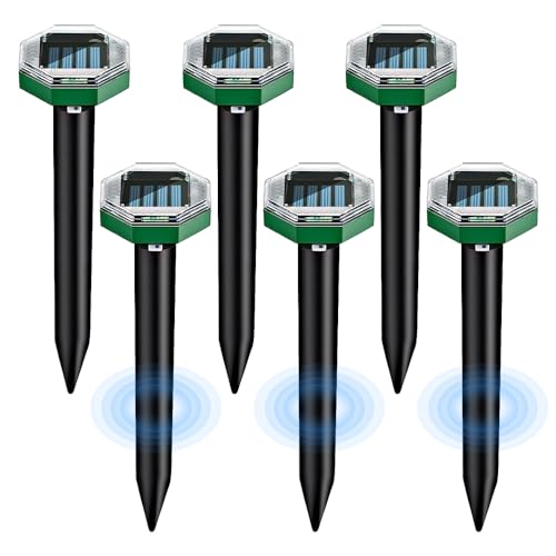 {Ahuyentador de Ratas Solar Ahuyentador LUFEIS Ahuyentador De Topos, 6 Piezas Ahuyentador Topos Solar, Ahuyentador de Ratas, Impermeable Repelente Ultrasónico de...