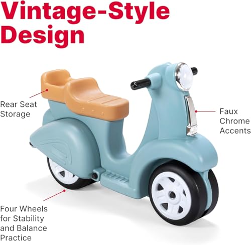Step2 Ride Along Scooter Kids Push Car, Foot Powered Ride On Toy, Practice Balance with 4 Wheels, Made of Durable Plastic, Max Weight 40 lbs., For Toddlers 1.5-4 Years Old, Aqua - image 3