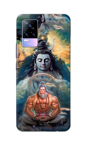 Image of Plastic Printfidaa Printed Hard Back Cover Case For Vivo Y73 | Vivo V21E 4G Back Cover (Lord Shiva And Hanuma) -112, Multicolor