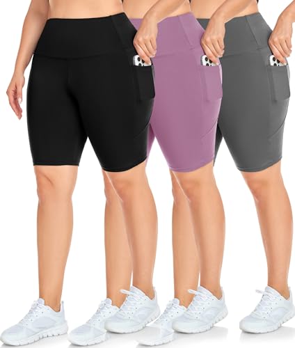 Image of NEW YOUNG Capri Leggings with Pockets for Women High Waisted Workout Leggings Tummy Control Yoga Pants