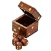Dice in Dice - SouvNear 2.4" Wooden Square Dice Box with 5 Cute Dices - Wood Dice Accessories Organizer / Holder / Storage / Case / Container / Game Set