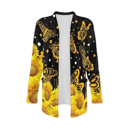 Image of Women's Lightweight Cardigans with Pockets Trendy Long Sleeve Open Front Cardigan Casual Tops Jackets Fall Oufits S-2XL