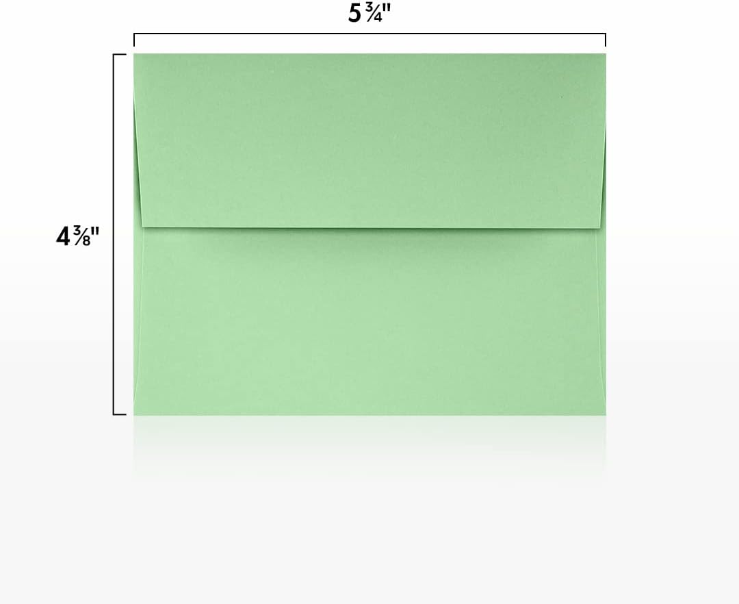 LUXPaper A2 Invitation Envelopes | 4 3/8" x 5 3/4" | Pastel Green | 60lb. Text | 500 Qty