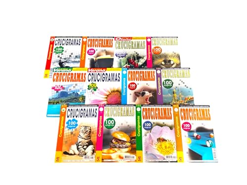 Pack de 4 Libros de Crucigramas para Adultos y Mayores 354 Pasatiempos Variados en Español Modelos Surtidos