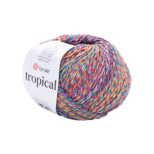 Image of YarnArt Tropical Sport Yarn - 55% Cotton, 45% PAC - Multicolor Knitting & Crochet Yarn - 50g (174 yds) | Soft, Durable & Lightweight | Perfect for Amigurumi, Clothing & Accessories (612)